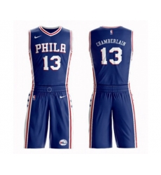 Philadelphia 76ers #13 Wilt Chamberlain Swingman Blue Basketball Suit Jersey - Icon Edition