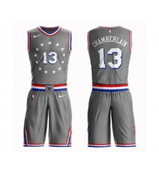 Philadelphia 76ers #13 Wilt Chamberlain Swingman Gray Basketball Suit Jersey - City Edition