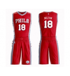 Philadelphia 76ers #18 Shake Milton Swingman Red Basketball Suit Jersey Statement Edition