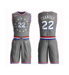 Philadelphia 76ers #22 Wilson Chandler Swingman Gray Basketball Suit Jersey - City Edition