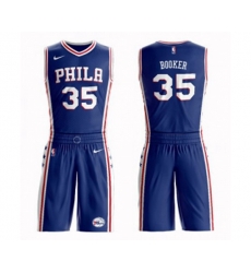 Philadelphia 76ers #35 Trevor Booker Swingman Blue Basketball Suit Jersey - Icon Edition