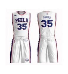 Philadelphia 76ers #35 Trevor Booker Swingman White Basketball Suit Jersey - Association Edition
