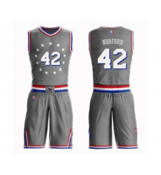 Philadelphia 76ers #42 Al Horford Swingman Gray Basketball Suit Jersey - City Edition