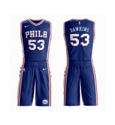 Philadelphia 76ers #53 Darryl Dawkins Swingman Blue Basketball Suit Jersey - Icon Edition