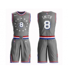 Philadelphia 76ers #8 Zhaire Smith Swingman Gray Basketball Suit Jersey - City Edition