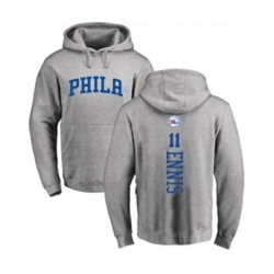 Philadelphia 76ers #11 James Ennis Ash Backer Pullover Hoodie