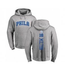 Philadelphia 76ers #18 Shake Milton Ash Backer Pullover Hoodie
