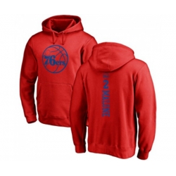 Philadelphia 76ers #2 Moses Malone Red One Color Backer Pullover Hoodie
