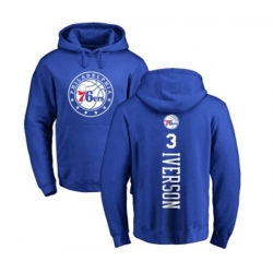 Philadelphia 76ers #3 Allen Iverson Royal Blue Backer Pullover Hoodie