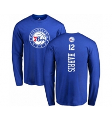 Philadelphia 76ers #12 Tobias Harris Royal Blue Backer Long Sleeve T-Shirt