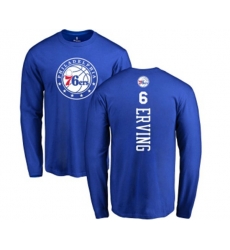 Philadelphia 76ers #6 Julius Erving Royal Blue Backer Long Sleeve T-Shirt