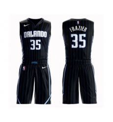 Orlando Magic #35 Melvin Frazier Swingman Black Basketball Suit Jersey Statement Edition