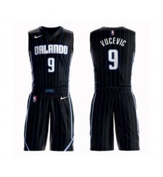 Orlando Magic #9 Nikola Vucevic Swingman Black Basketball Suit Jersey Statement Edition
