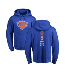 New York Knicks #5 Courtney Lee Royal Blue Backer Pullover Hoodie