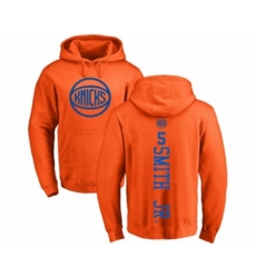 New York Knicks #5 Dennis Smith Jr. Orange One Color Backer Pullover Hoodie