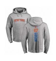 New York Knicks #67 Taj Gibson Ash Backer Pullover Hoodie