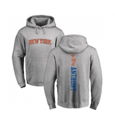 New York Knicks #7 Carmelo Anthony Ash Backer Pullover Hoodie