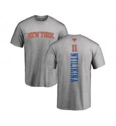 New York Knicks #11 Frank Ntilikina Ash Backer T-Shirt