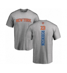 New York Knicks #23 Mitchell Robinson Ash Backer T-Shirt