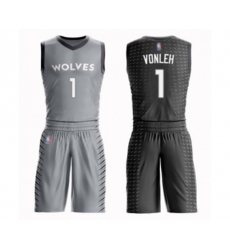 Minnesota Timberwolves #1 Noah Vonleh Swingman Gray Basketball Suit Jersey - City Edition