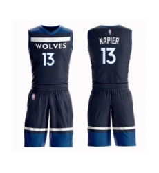 Minnesota Timberwolves #13 Shabazz Napier Swingman Navy Blue Basketball Suit Jersey - Icon Edition
