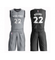 Minnesota Timberwolves #22 Andrew Wiggins Swingman Gray Basketball Suit Jersey - City Edition