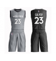 Minnesota Timberwolves #23 Jarrett Culver Swingman Gray Basketball Suit Jersey - City Edition
