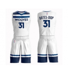Minnesota Timberwolves #31 Keita Bates-Diop Swingman White Basketball Suit Jersey - Association Edition