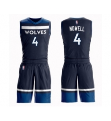 Minnesota Timberwolves #4 Jaylen Nowell Swingman Navy Blue Basketball Suit Jersey - Icon Edition