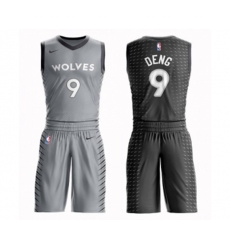 Minnesota Timberwolves #9 Luol Deng Swingman Gray Basketball Suit Jersey - City Edition