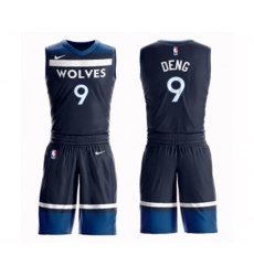Minnesota Timberwolves #9 Luol Deng Swingman Navy Blue Basketball Suit Jersey - Icon Edition