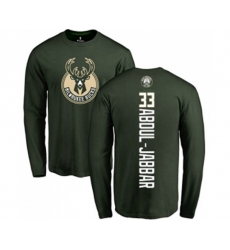 Milwaukee Bucks #33 Kareem Abdul-Jabbar Green Backer Long Sleeve T-Shirt