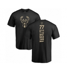 Milwaukee Bucks #77 Ersan Ilyasova Black One Color Backer T-Shirt