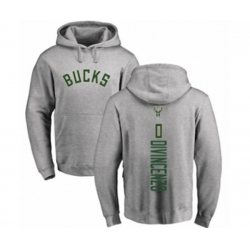 Milwaukee Bucks #0 Donte DiVincenzo Ash Backer Pullover Hoodie
