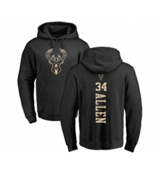 Milwaukee Bucks #34 Ray Allen Black One Color Backer Pullover Hoodie