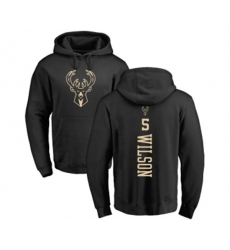Milwaukee Bucks #5 D. J. Wilson Black One Color Backer Pullover Hoodie