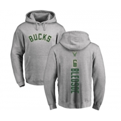 Milwaukee Bucks #6 Eric Bledsoe Ash Backer Pullover Hoodie
