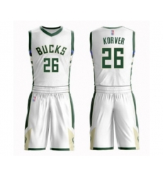 Milwaukee Bucks #26 Kyle Korver Swingman White Basketball Suit Jersey - Association Edition
