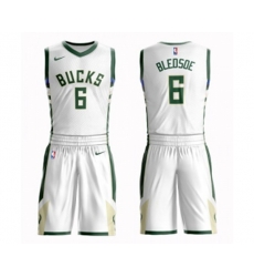 Milwaukee Bucks #6 Eric Bledsoe Authentic White Basketball Suit Jersey - Association Edition