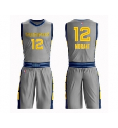 Memphis Grizzlies #12 Ja Morant Swingman Gray Basketball Suit Jersey - City Edition