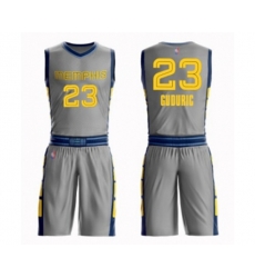 Memphis Grizzlies #23 Marko Guduric Swingman Gray Basketball Suit Jersey - City Edition