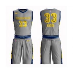 Memphis Grizzlies #33 Marc Gasol Swingman Gray Basketball Suit Jersey - City Edition