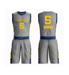 Memphis Grizzlies #5 Bruno Caboclo Authentic Gray Basketball Suit Jersey - City Edition