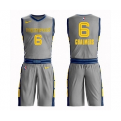 Memphis Grizzlies #6 Mario Chalmers Swingman Gray Basketball Suit Jersey - City Edition