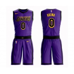 Los Angeles Lakers #0 Kyle Kuzma Authentic Purple Basketball Suit Jersey - City Edition