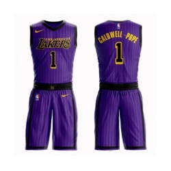 Los Angeles Lakers #1 Kentavious Caldwell-Pope Swingman Purple Basketball Suit Jersey - City Edition