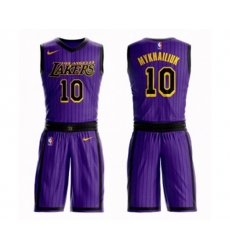 Los Angeles Lakers #10 Sviatoslav Mykhailiuk Authentic Purple Basketball Suit Jersey - City Edition