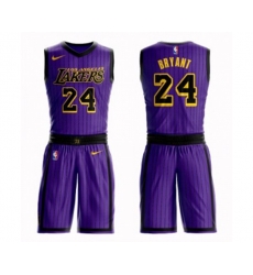 Los Angeles Lakers #24 Kobe Bryant Swingman Purple Basketball Suit Jersey - City Edition