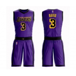 Los Angeles Lakers #3 Anthony Davis Swingman Purple Basketball Suit Jersey - City Edition