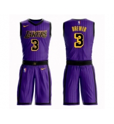 Los Angeles Lakers #3 Corey Brewer Swingman Purple Basketball Suit Jersey - City Edition